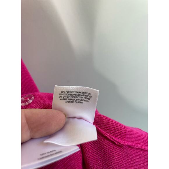 Jones New York Open Cardigan Jersey Long Sleeve Pink White Trim Women's Large - Picture 7 of 10